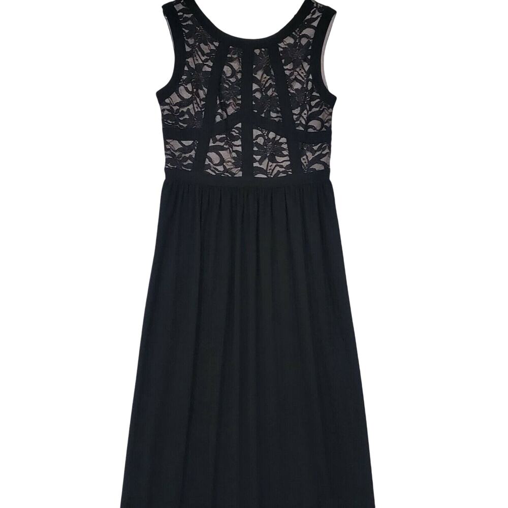 R & M Richards Glitter Lace Sleeveless Lined Maxi Dress